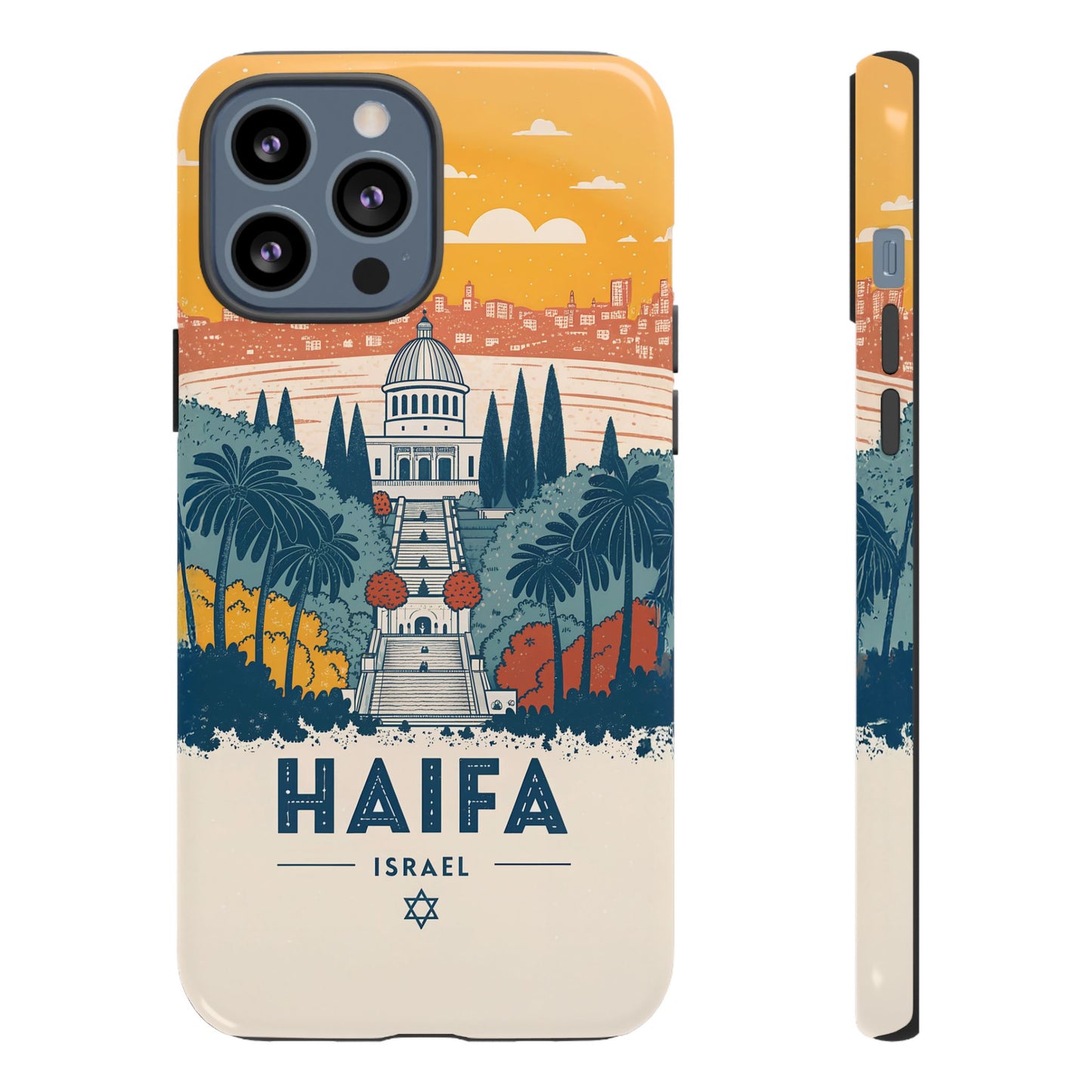 Haifa – Retro Hage og Skyline Mobildeksel