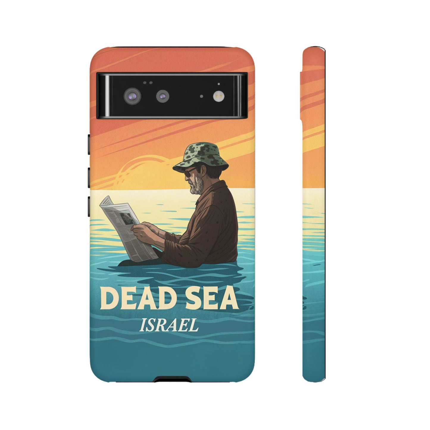 Dødehavet – Solnedgang og Flytende Mann Mobildeksel