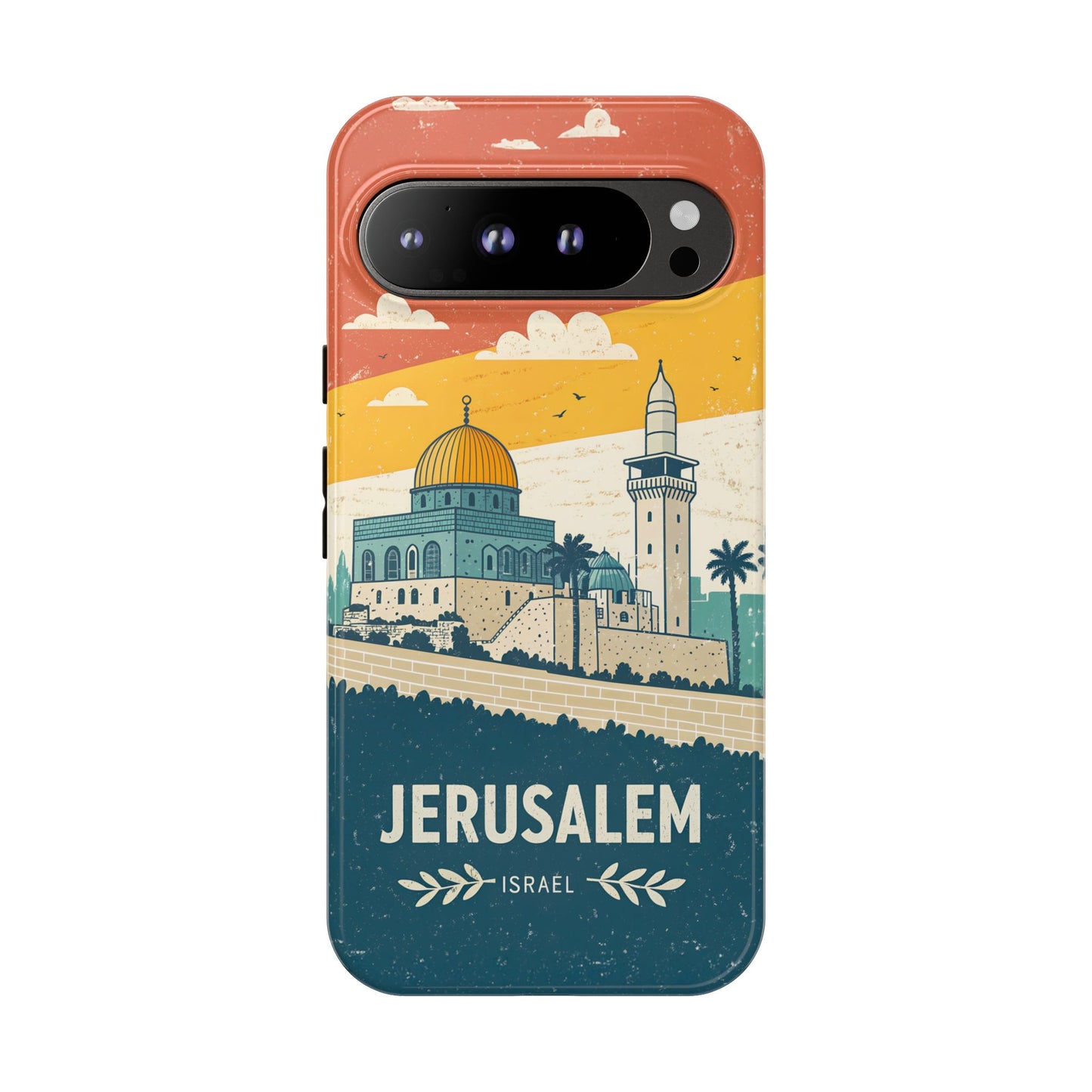 Jerusalem Retro Skyline – Israel Mobildeksel