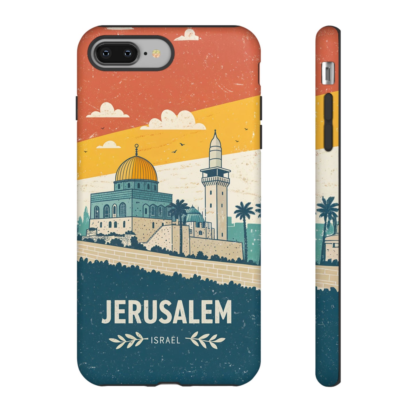 Jerusalem Retro Skyline – Israel Mobildeksel