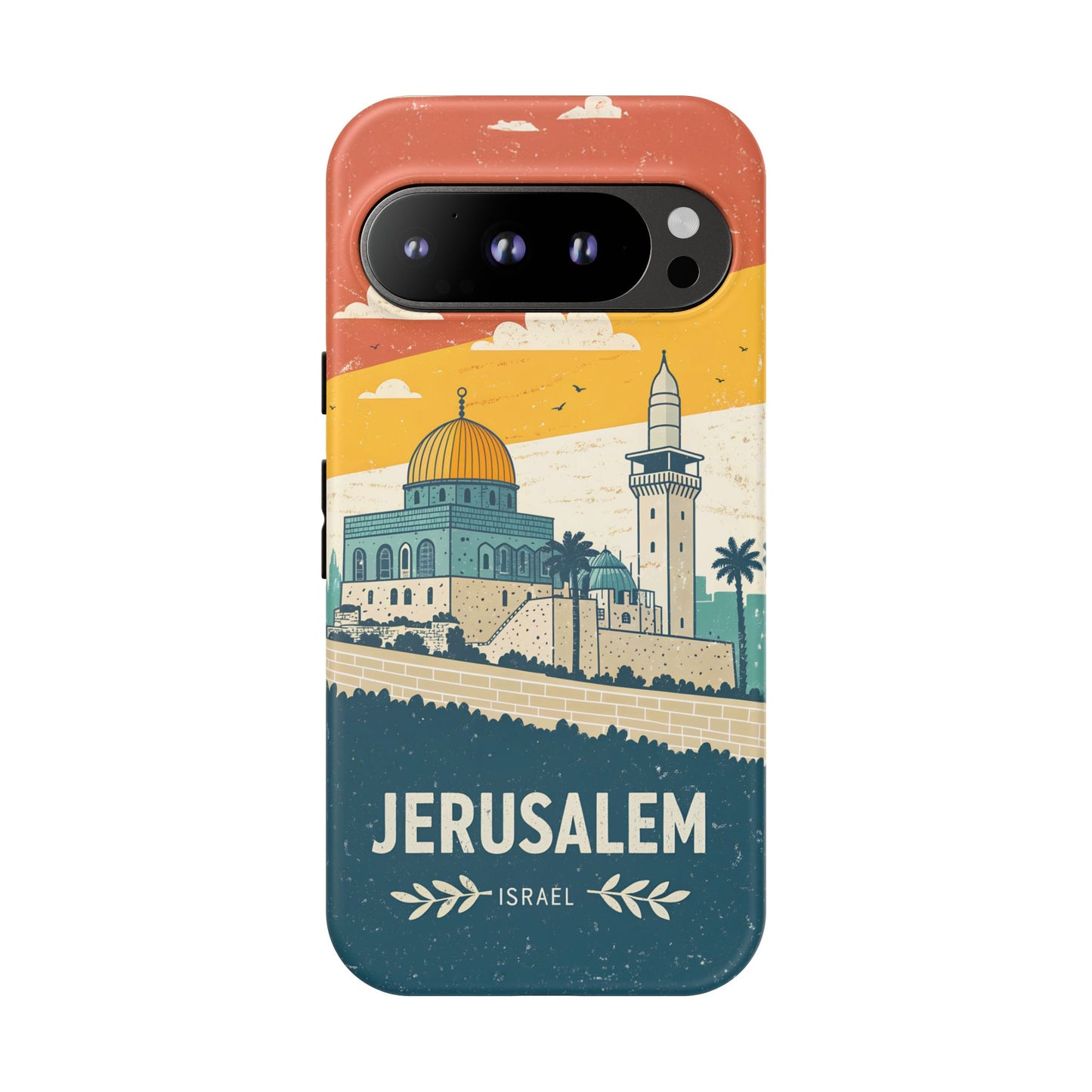 Jerusalem Retro Skyline – Israel Mobildeksel