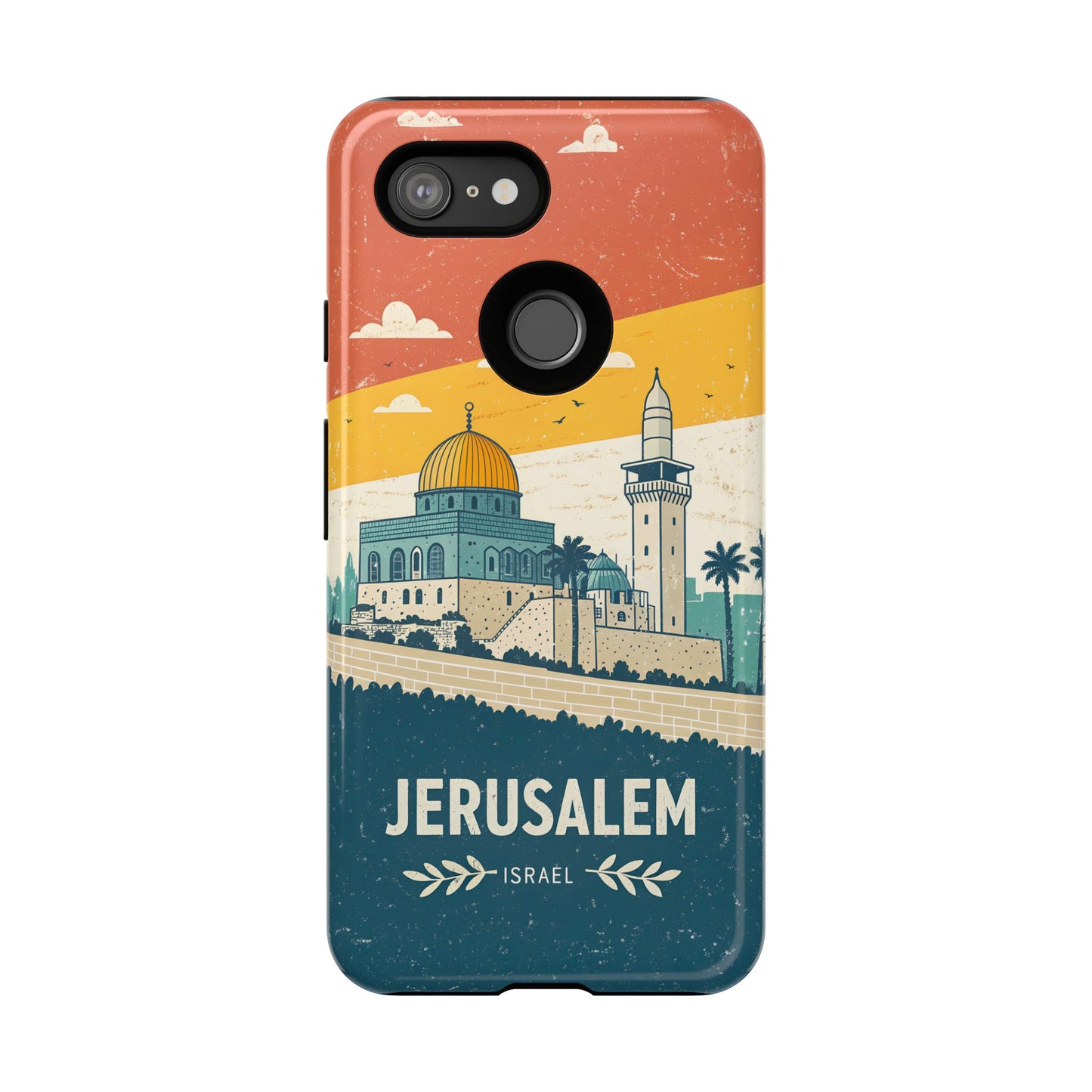 Jerusalem Retro Skyline – Israel Mobildeksel