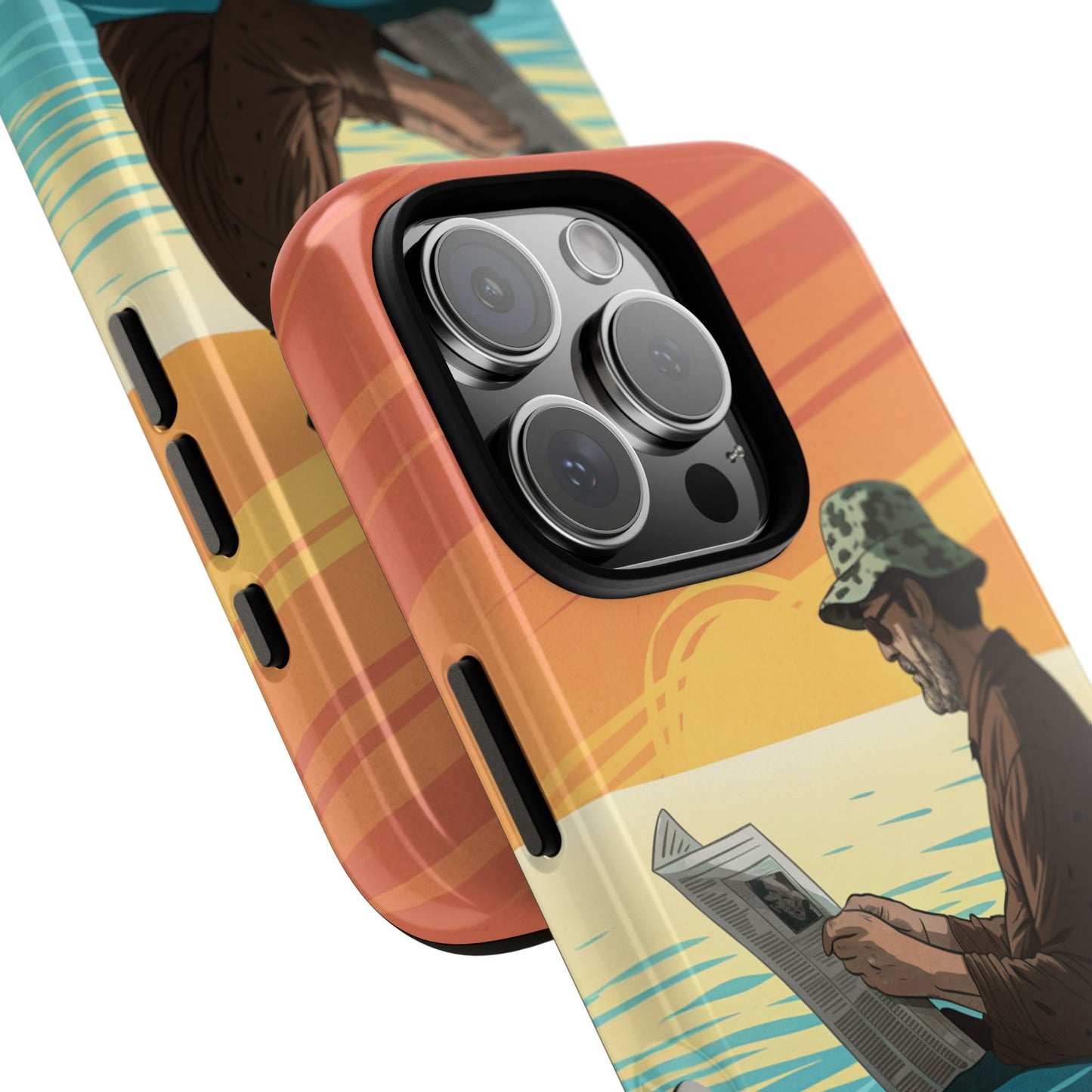 Dødehavet – Solnedgang og Flytende Mann Mobildeksel