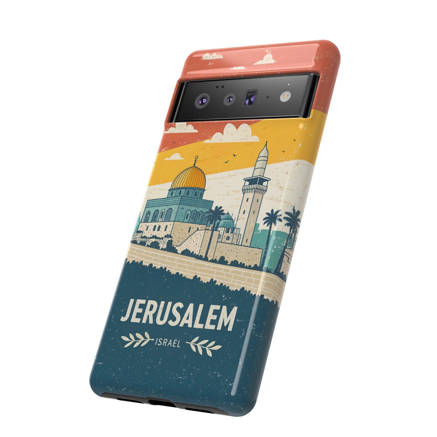 Jerusalem Retro Skyline – Israel Mobildeksel