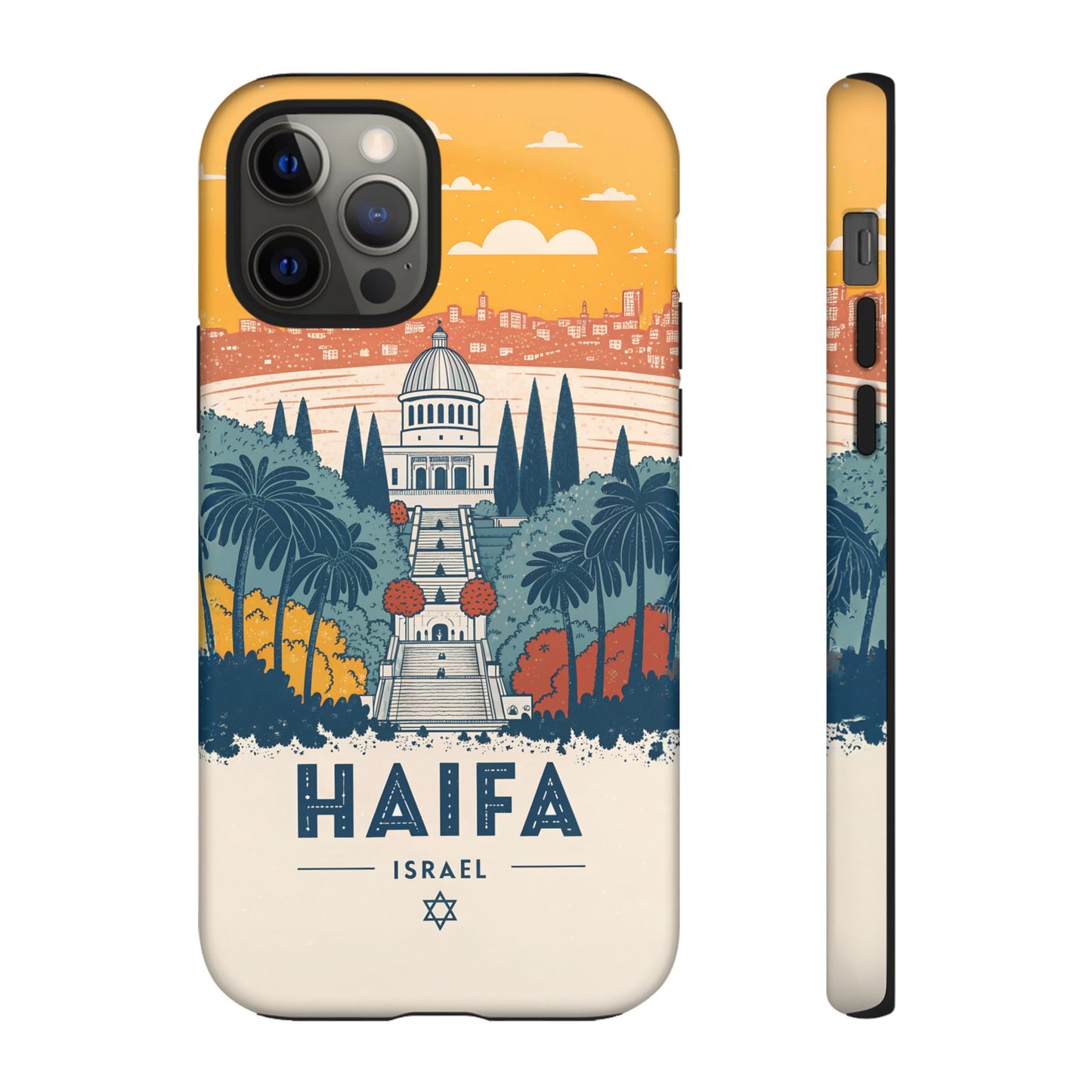 Haifa – Retro Hage og Skyline Mobildeksel