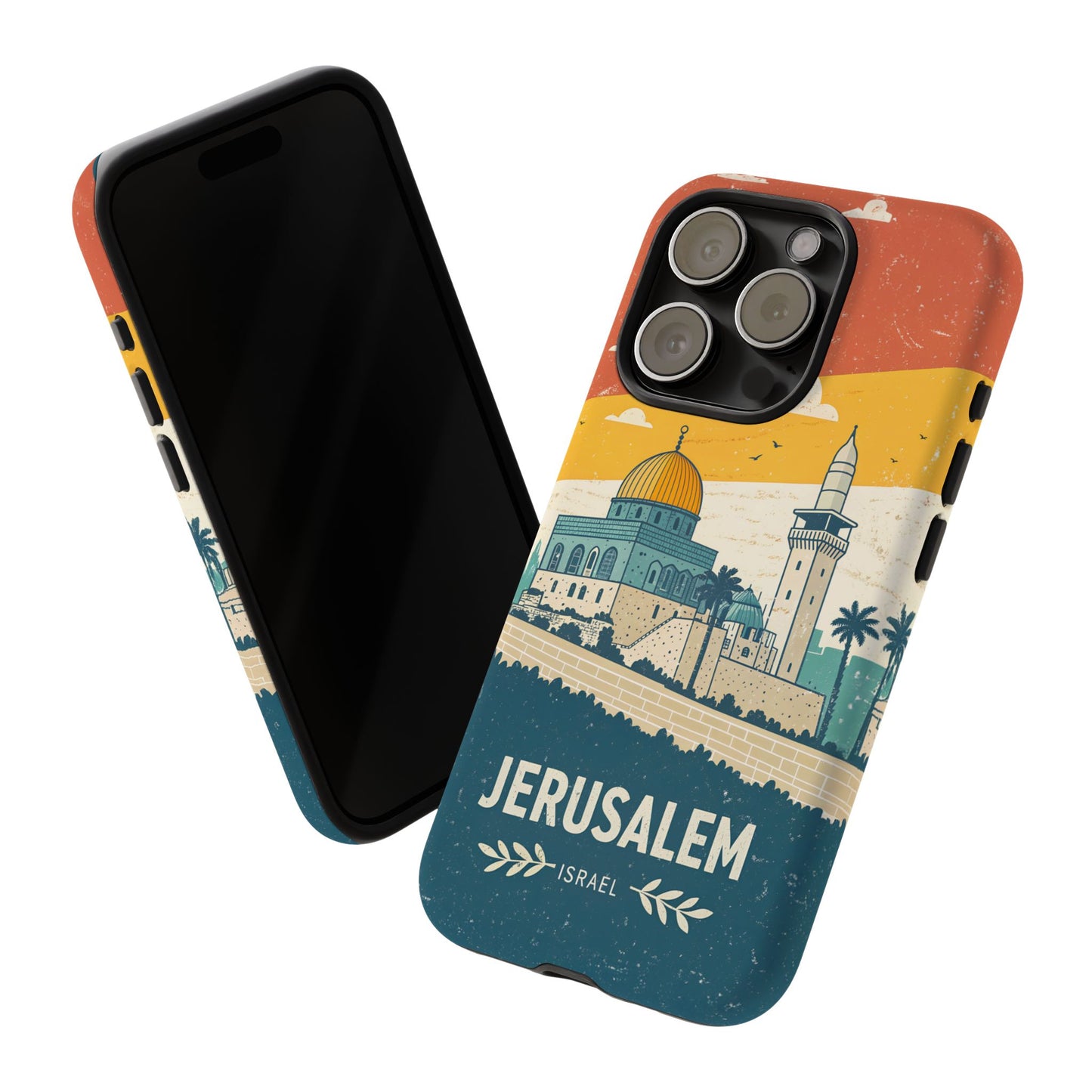 Jerusalem Retro Skyline – Israel Mobildeksel