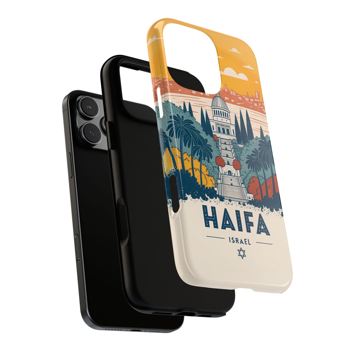 Haifa – Retro Hage og Skyline Mobildeksel