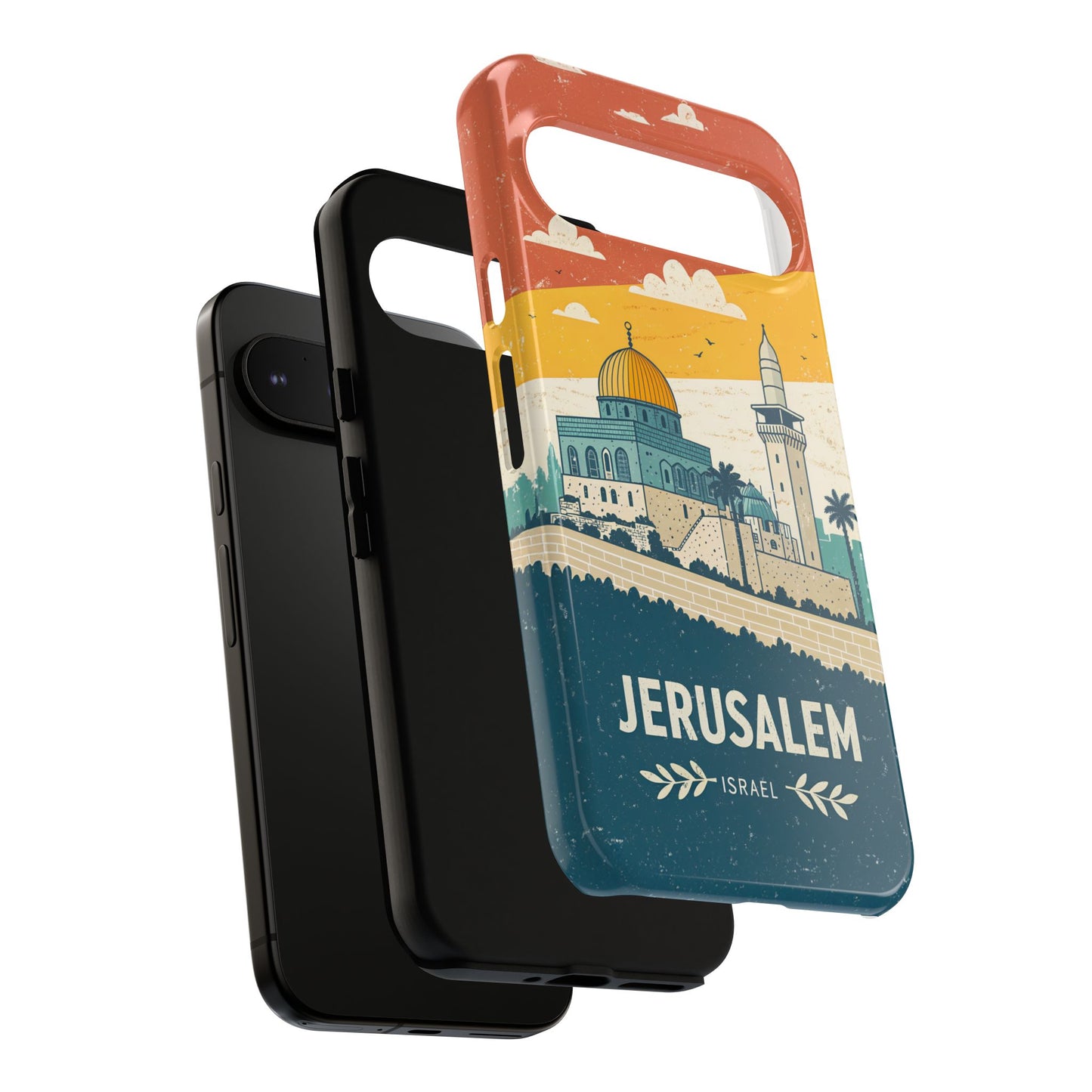 Jerusalem Retro Skyline – Israel Mobildeksel