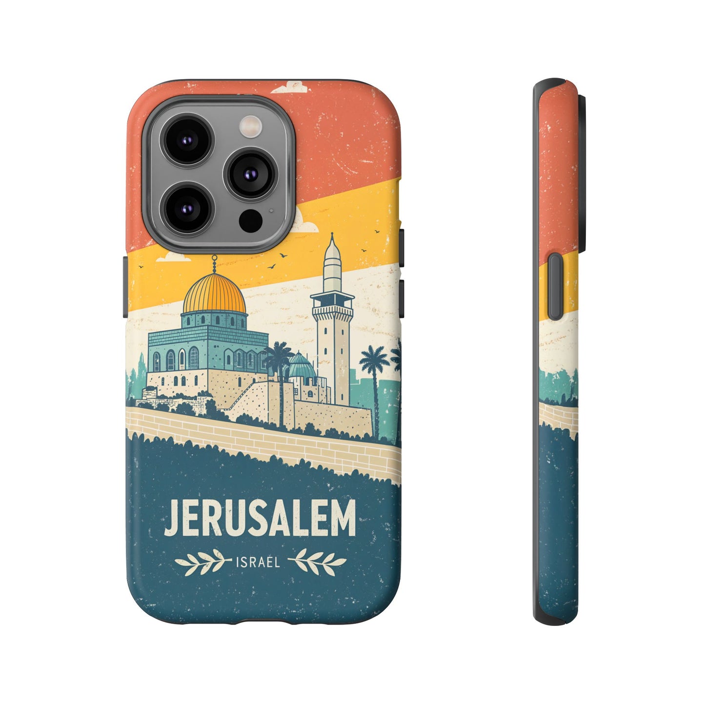 Jerusalem Retro Skyline – Israel Mobildeksel