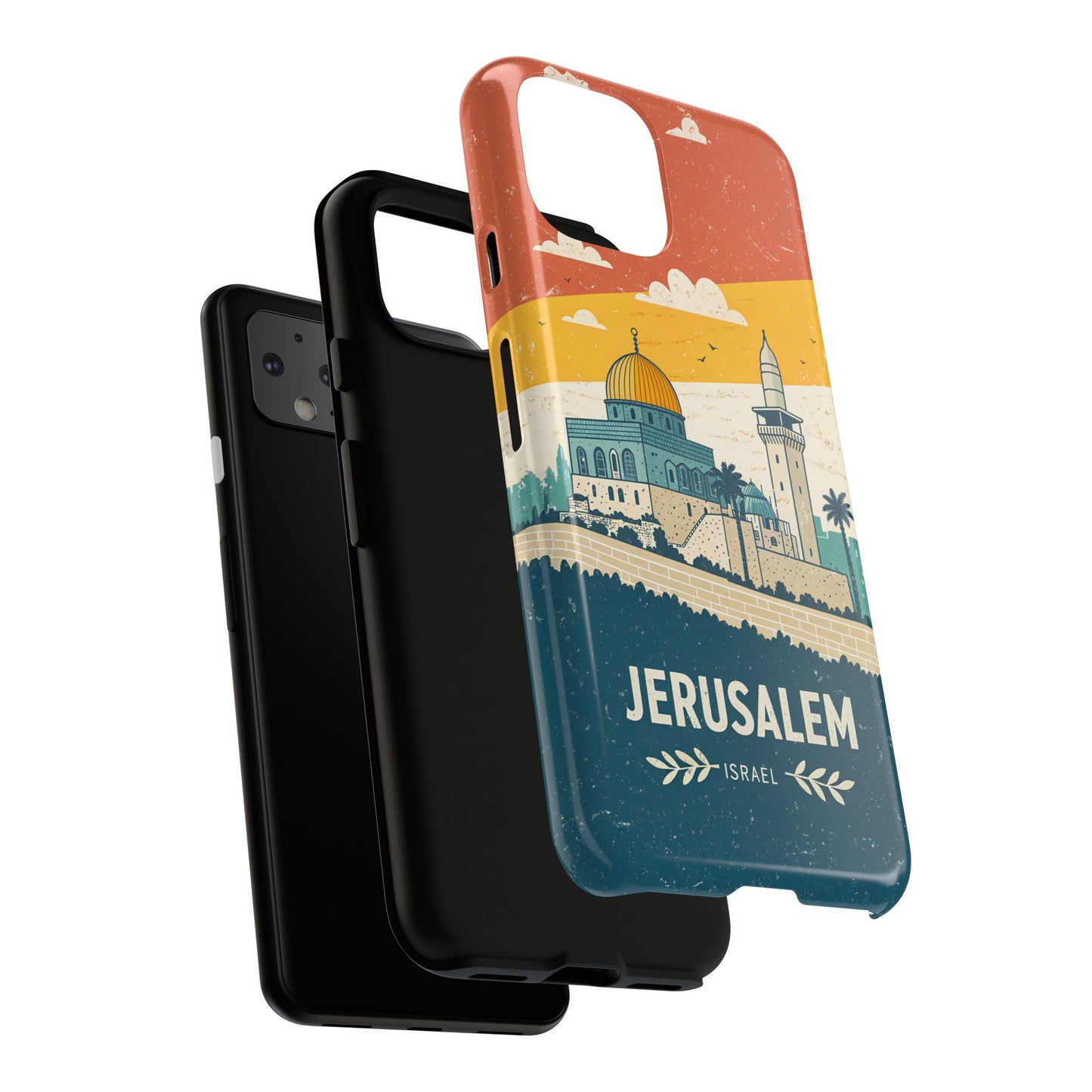 Jerusalem Retro Skyline – Israel Mobildeksel