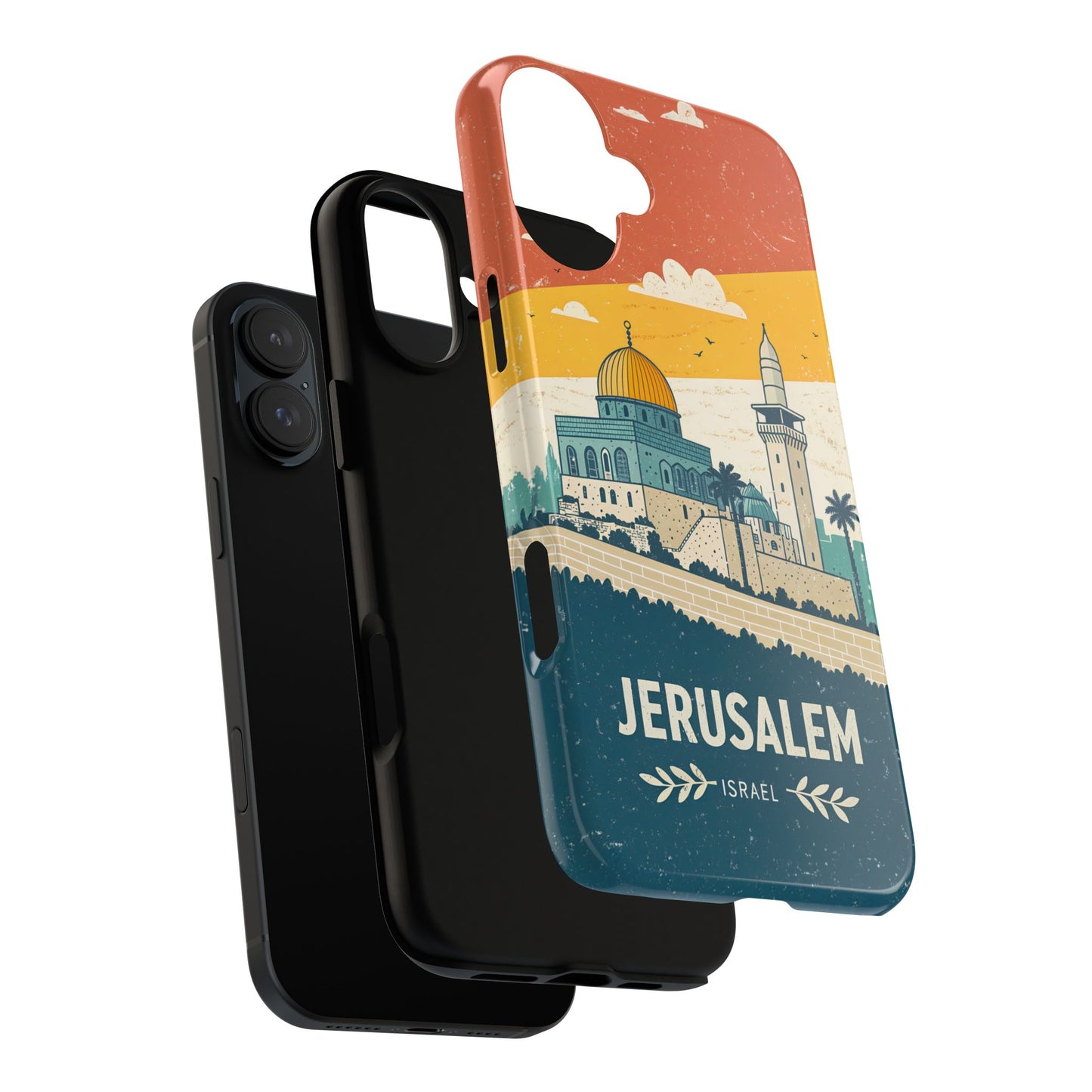 Jerusalem Retro Skyline – Israel Mobildeksel