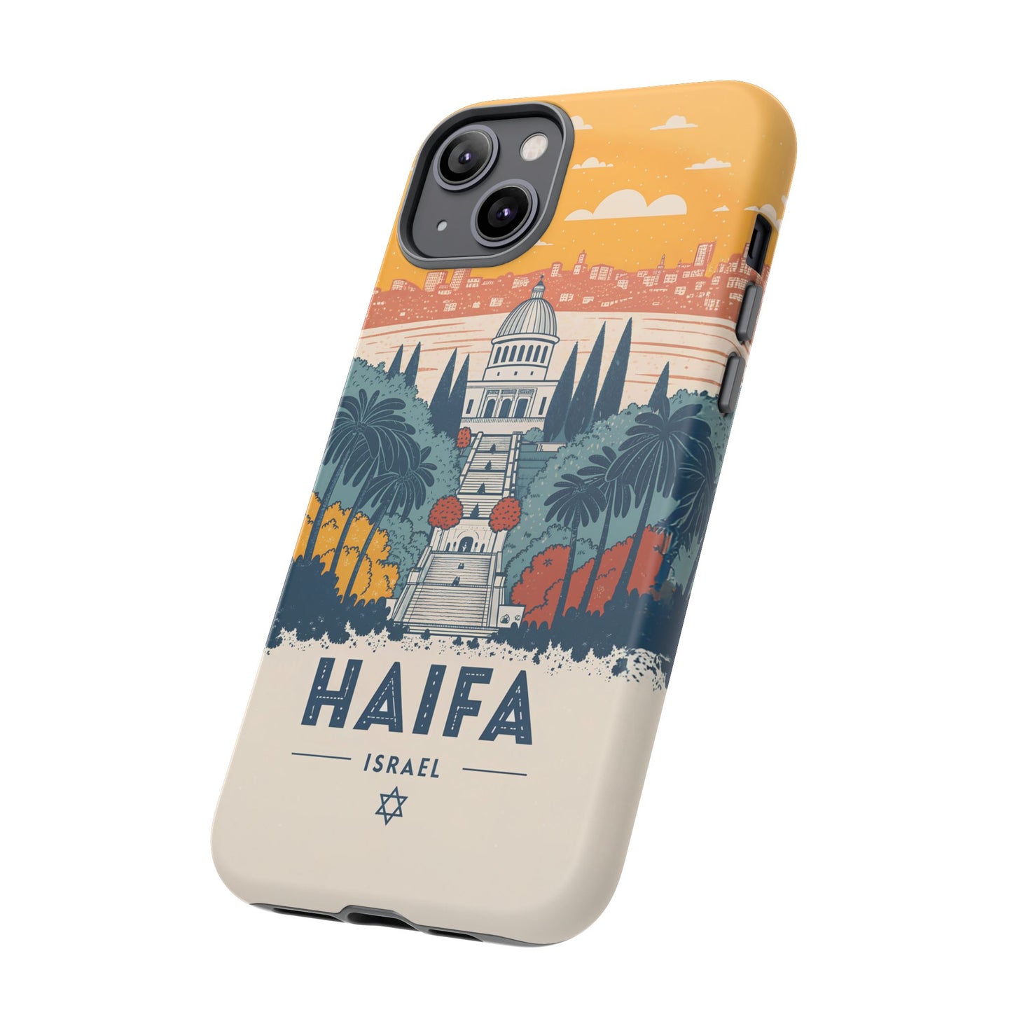 Haifa – Retro Hage og Skyline Mobildeksel