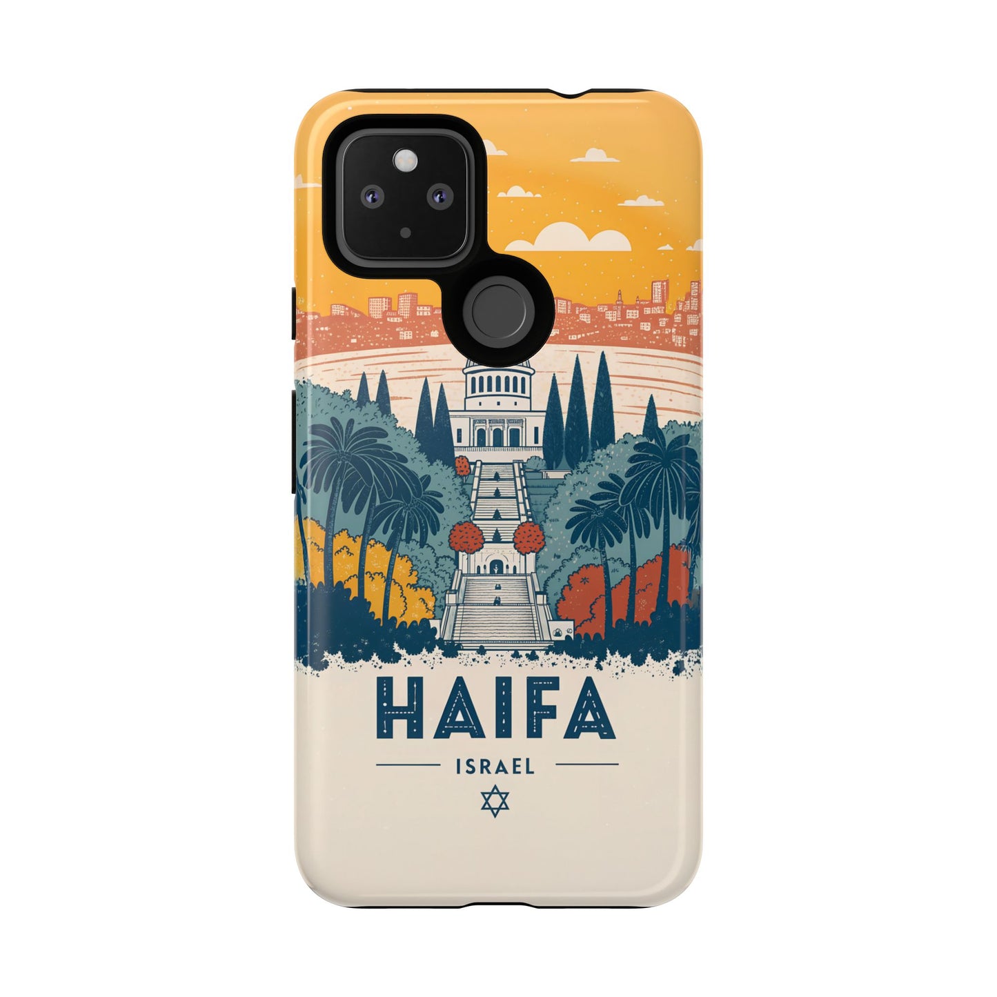 Haifa – Retro Hage og Skyline Mobildeksel