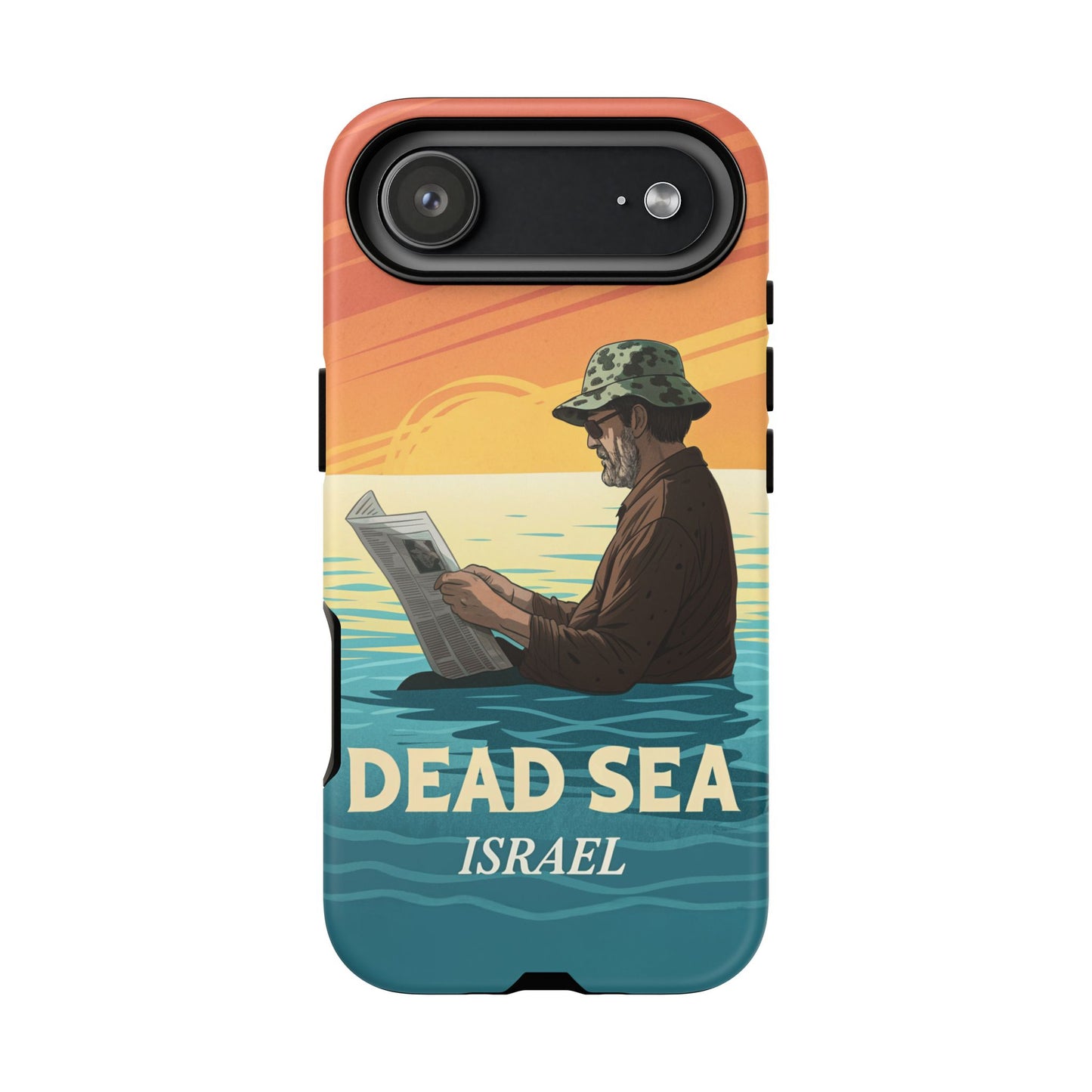 Dødehavet – Solnedgang og Flytende Mann Mobildeksel