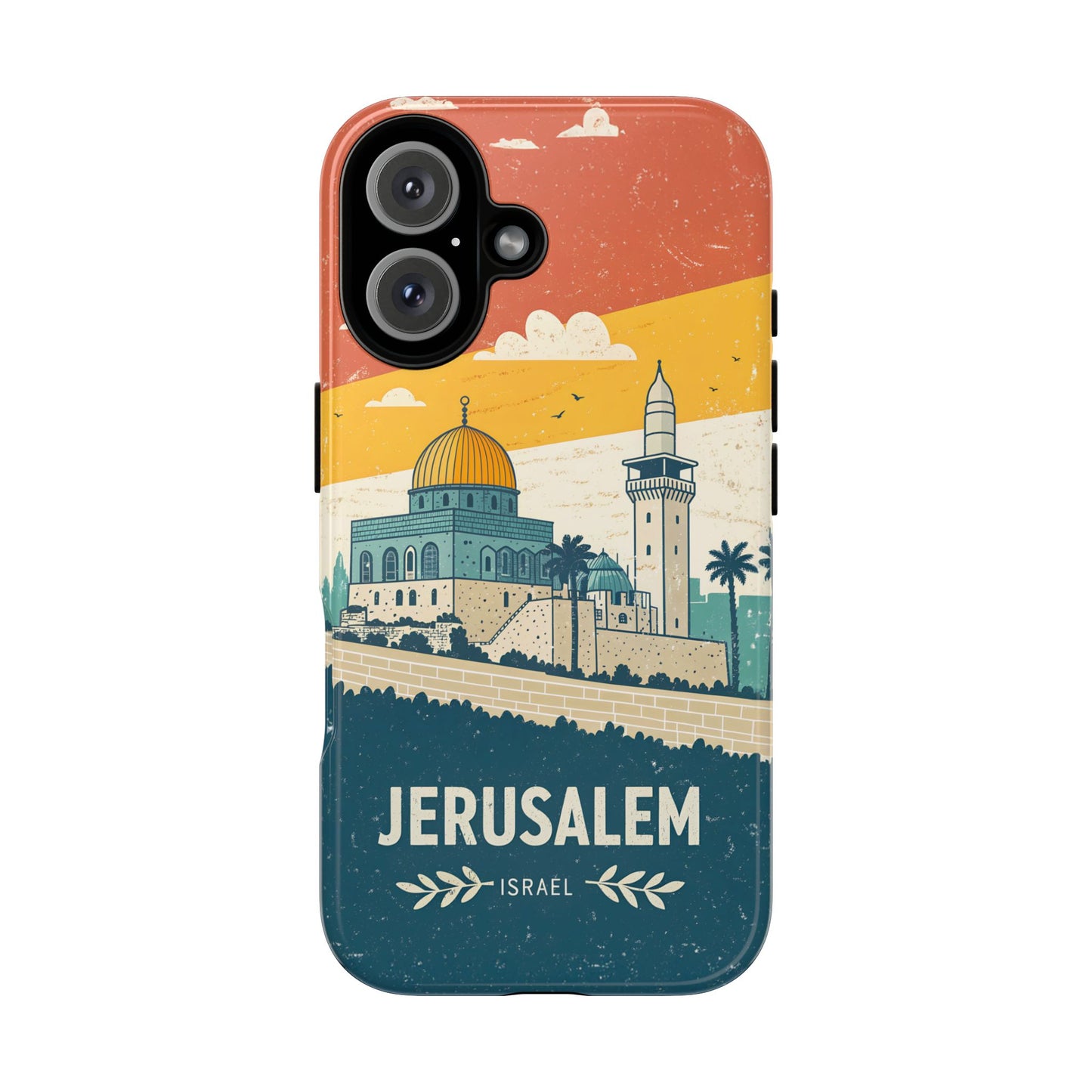 Jerusalem Retro Skyline – Israel Mobildeksel