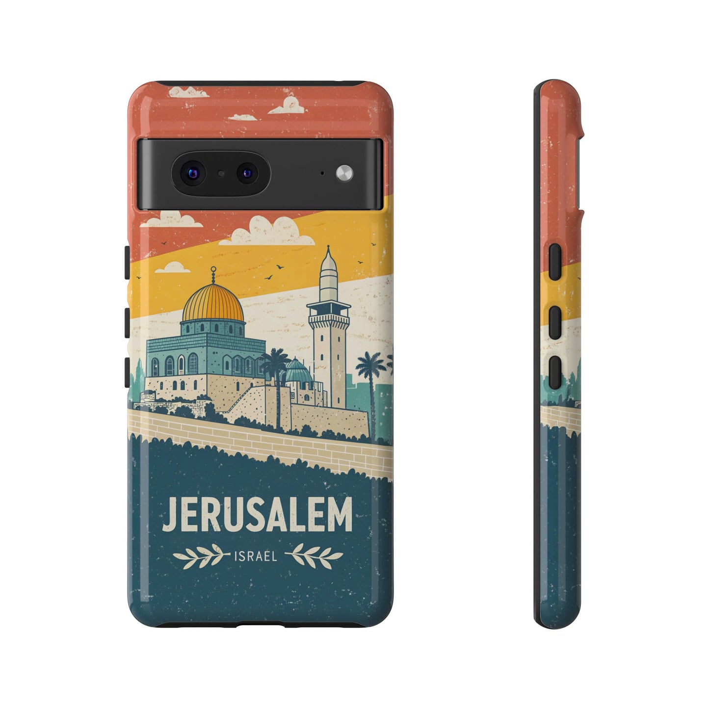 Jerusalem Retro Skyline – Israel Mobildeksel