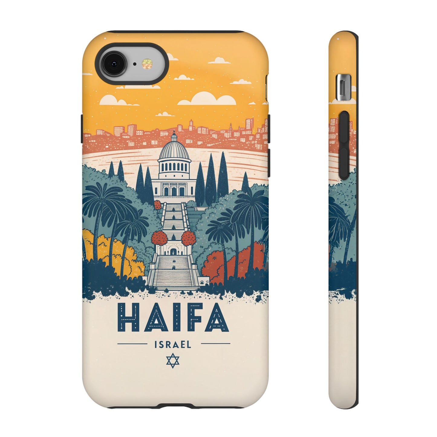 Haifa – Retro Hage og Skyline Mobildeksel
