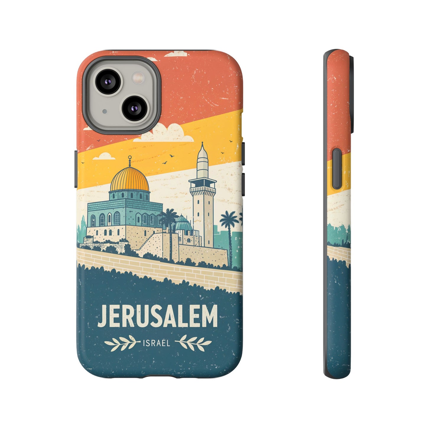 Jerusalem Retro Skyline – Israel Mobildeksel