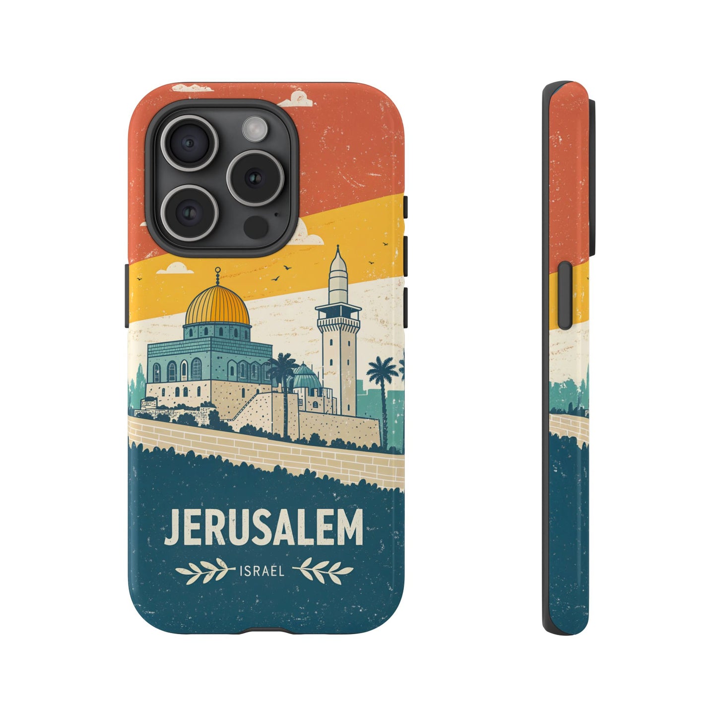 Jerusalem Retro Skyline – Israel Mobildeksel