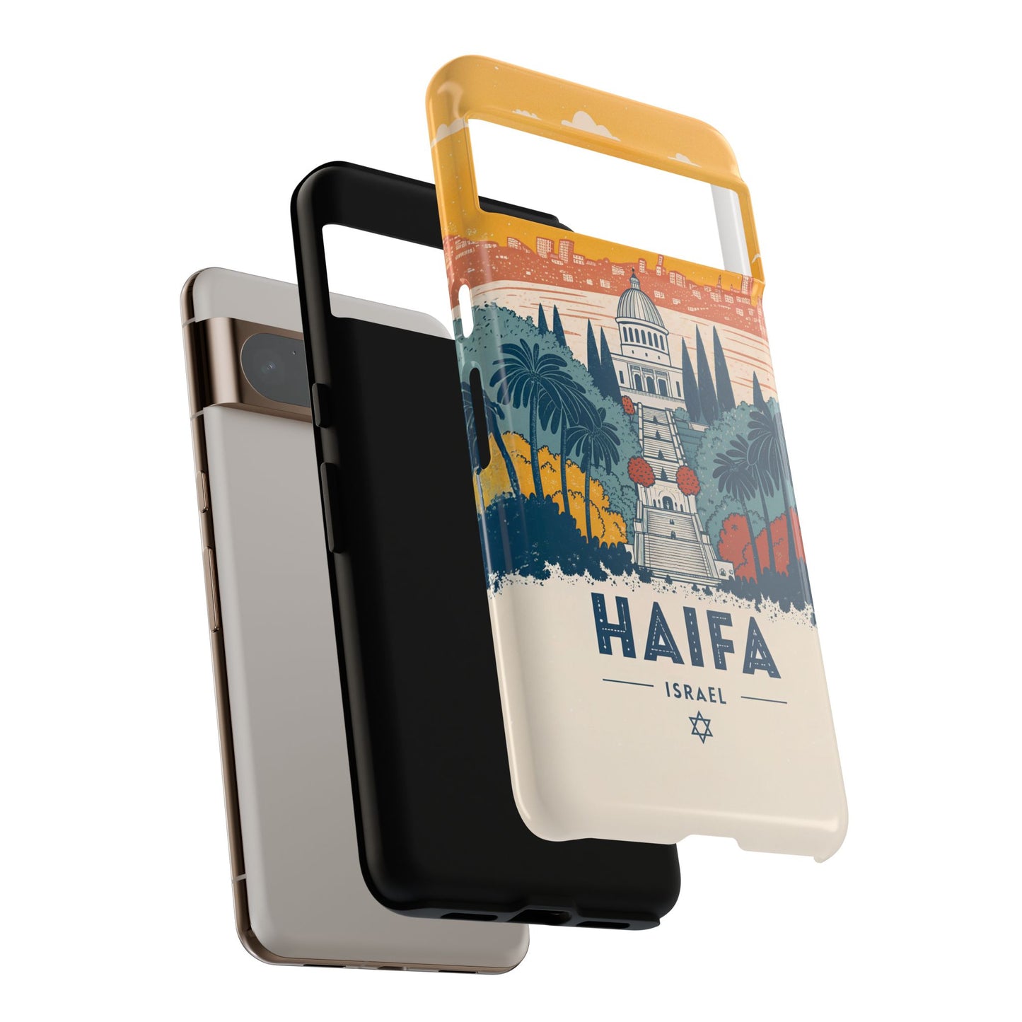 Haifa – Retro Hage og Skyline Mobildeksel