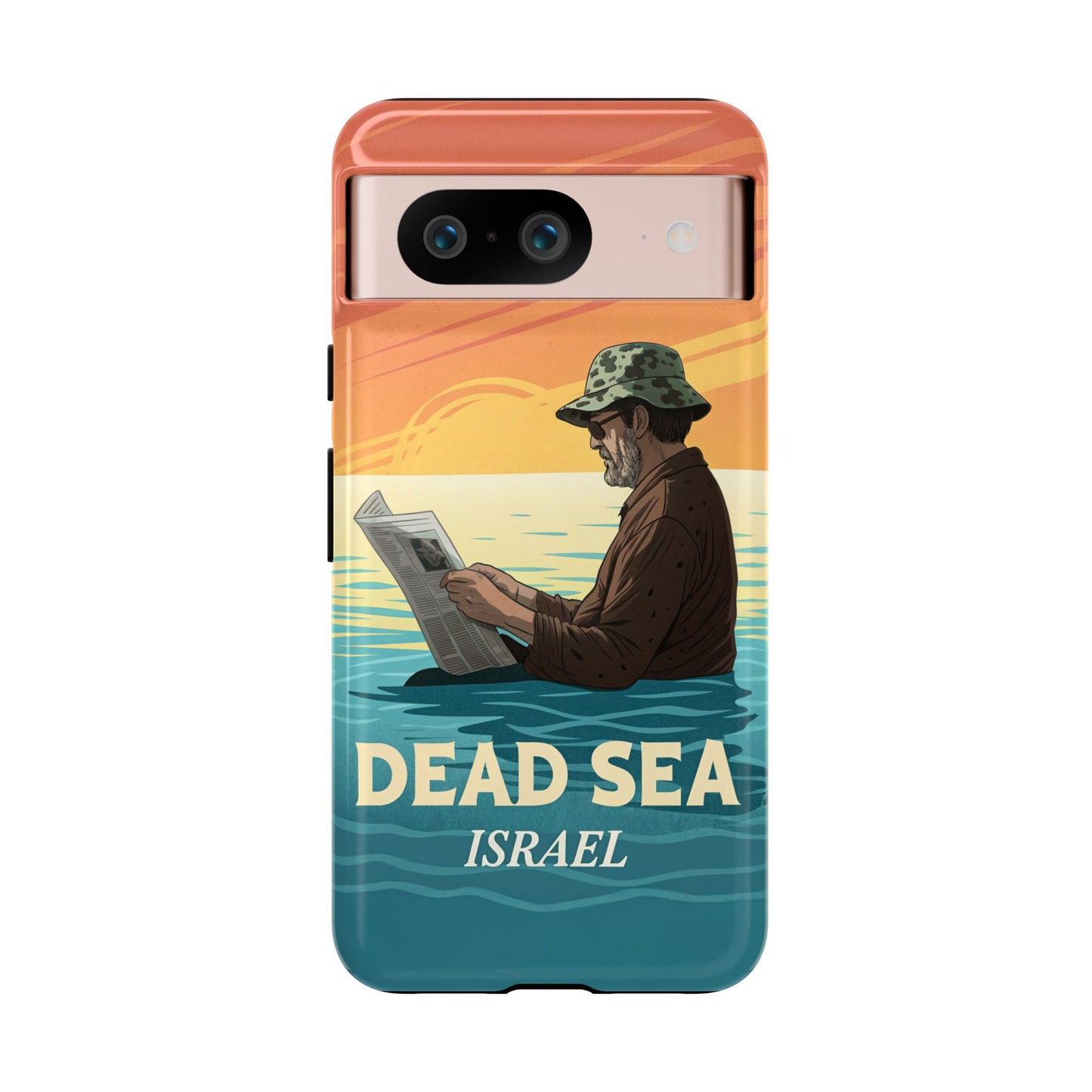 Dødehavet – Solnedgang og Flytende Mann Mobildeksel