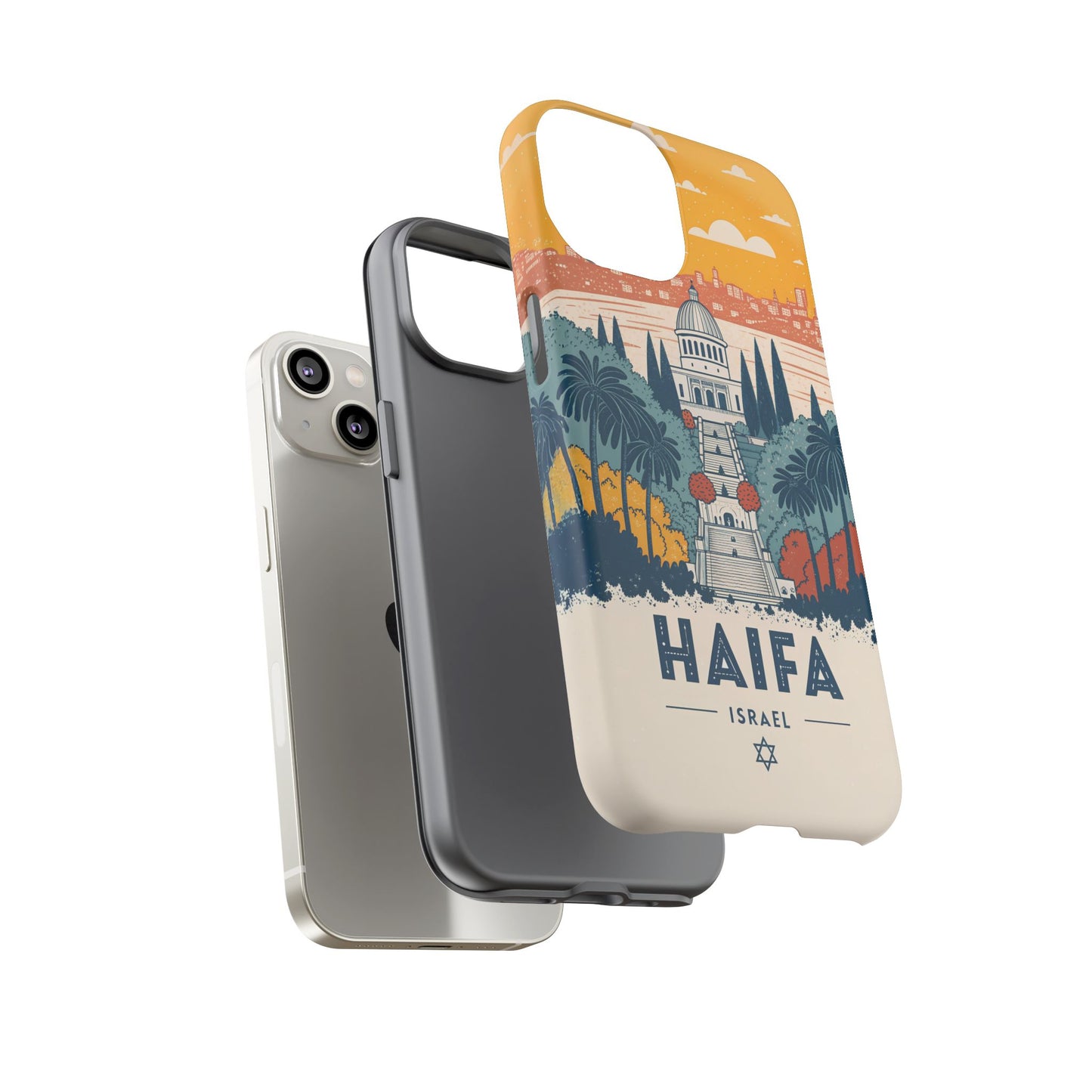 Haifa – Retro Hage og Skyline Mobildeksel