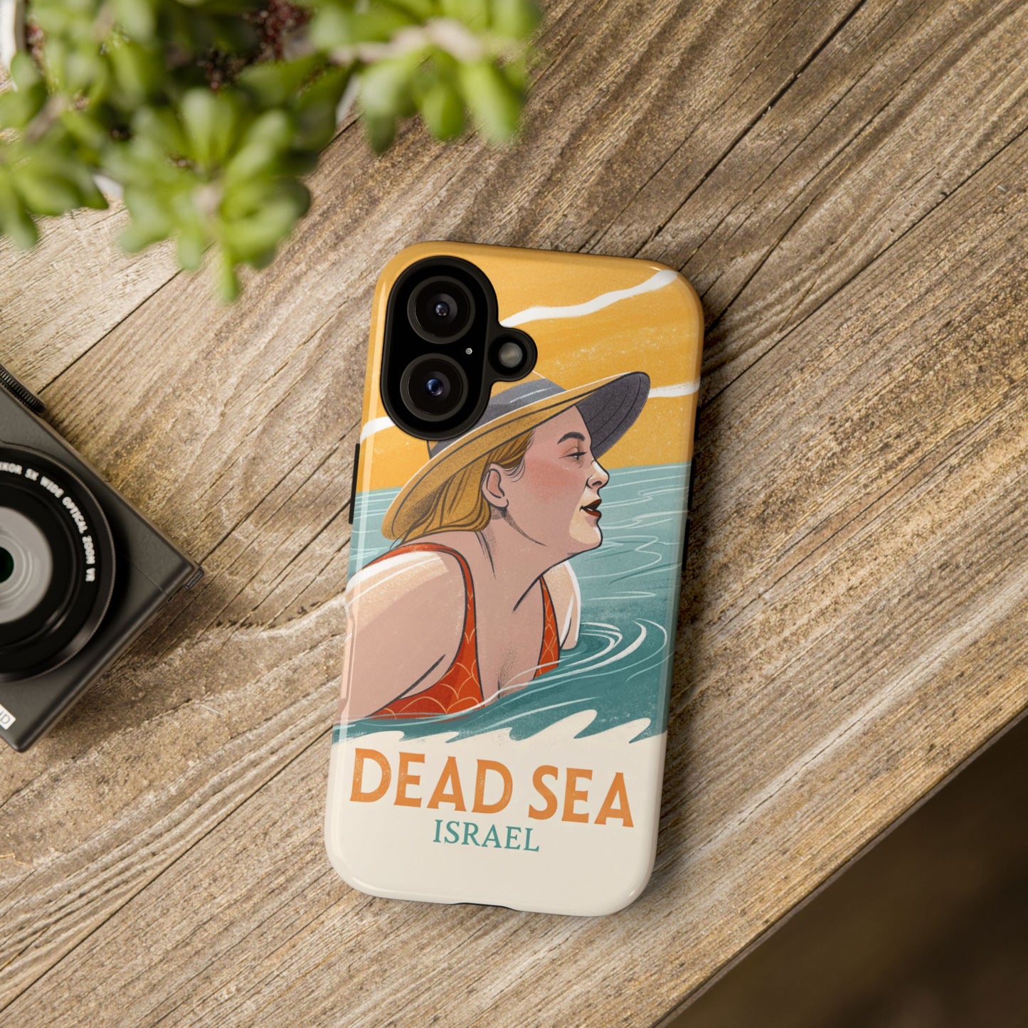 Dødehavet – Retro Badende Dame Mobildeksel