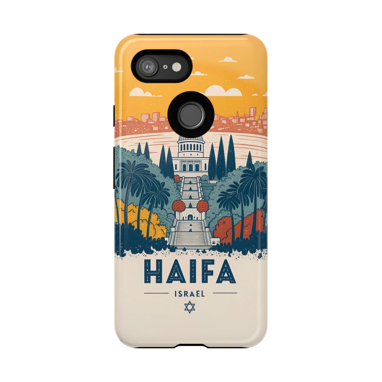 Haifa – Retro Hage og Skyline Mobildeksel