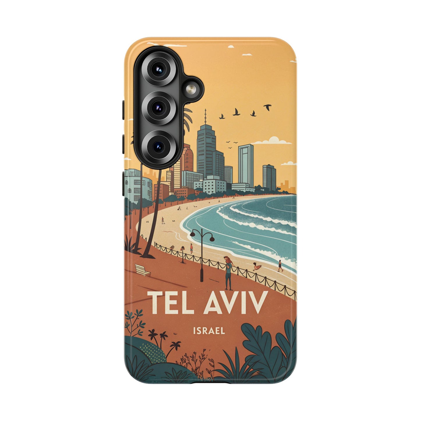 Tel Aviv Retro Strandlinje – Mobildeksel