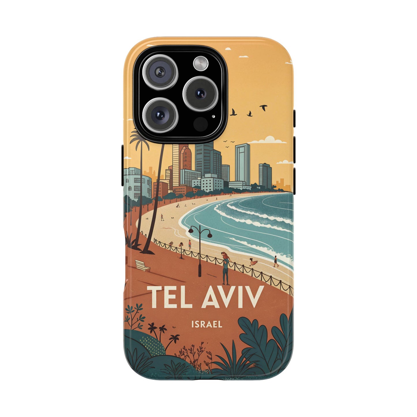 Tel Aviv Retro Strandlinje – Mobildeksel