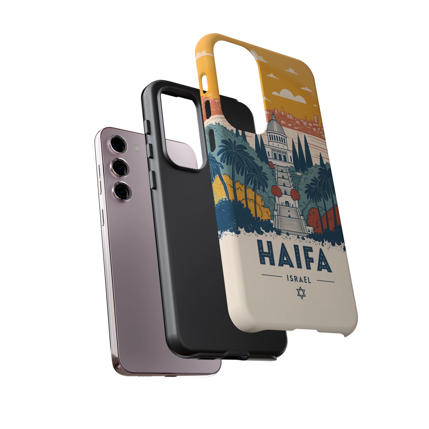 Haifa – Retro Hage og Skyline Mobildeksel
