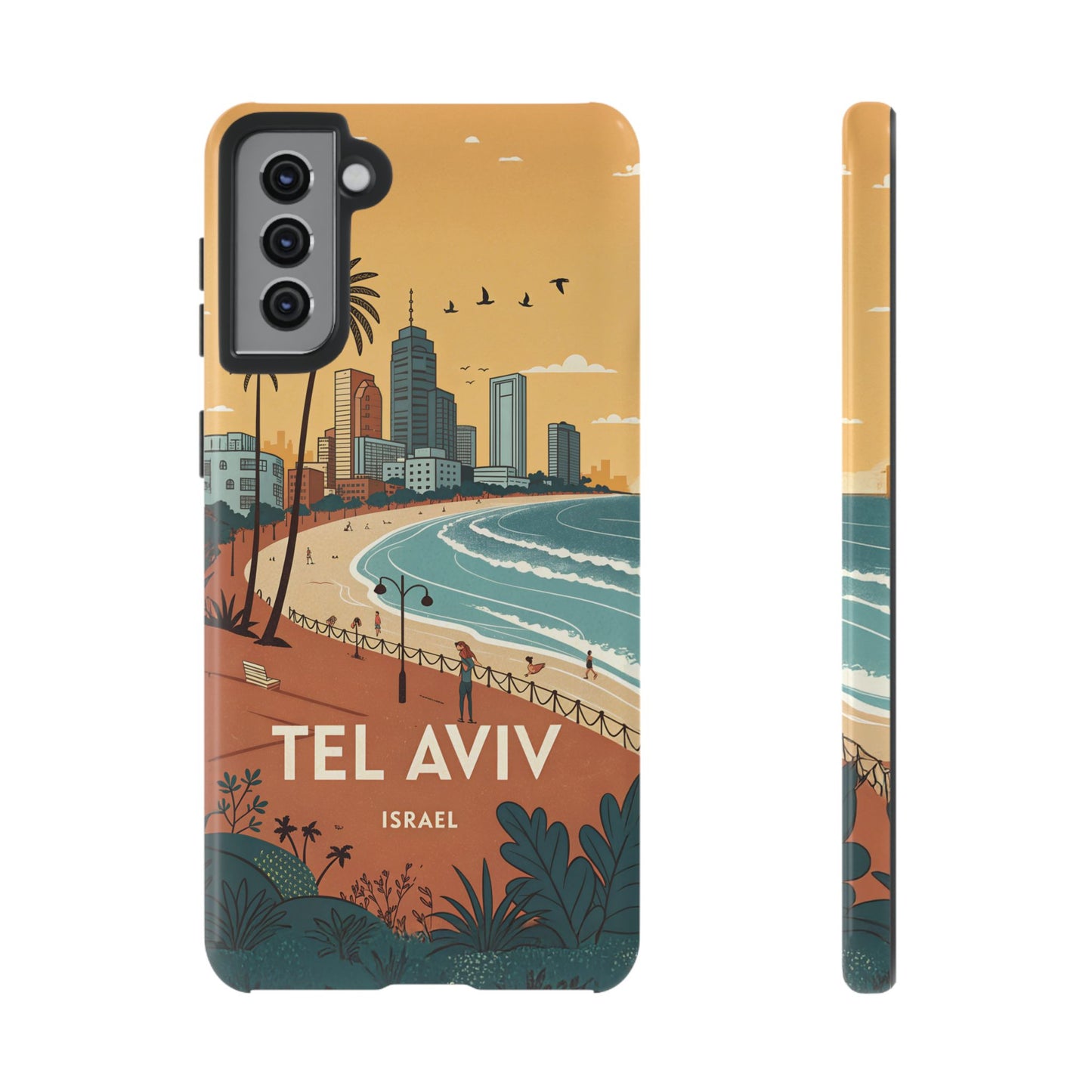 Tel Aviv Retro Strandlinje – Mobildeksel