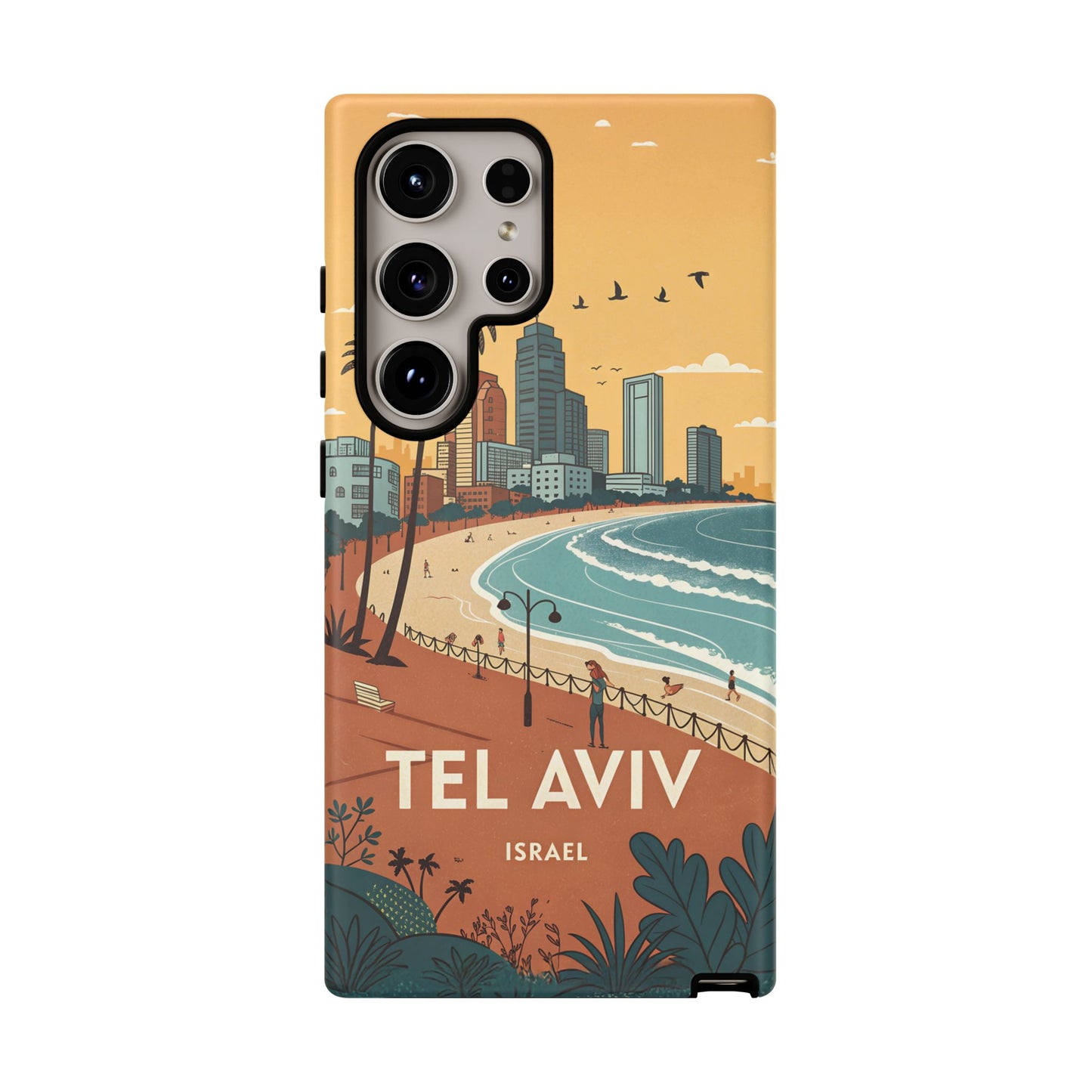 Tel Aviv Retro Strandlinje – Mobildeksel
