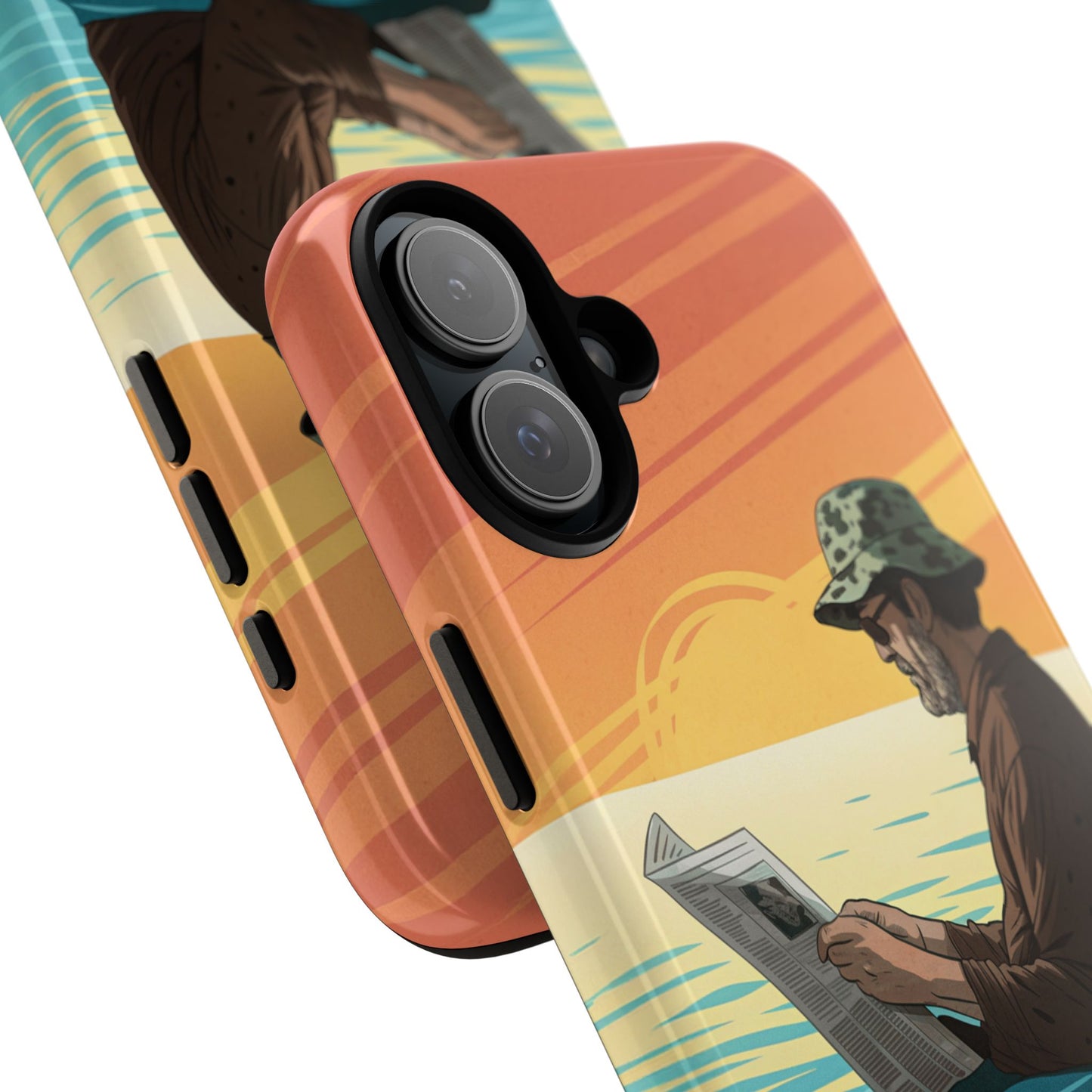 Dødehavet – Solnedgang og Flytende Mann Mobildeksel