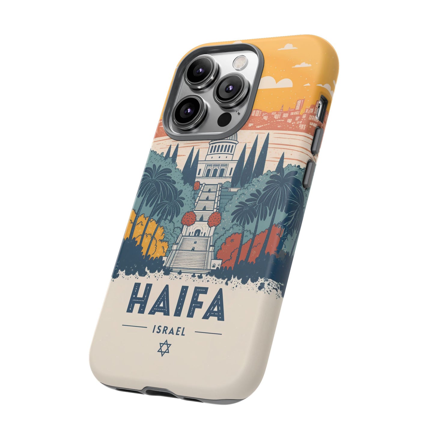 Haifa – Retro Hage og Skyline Mobildeksel