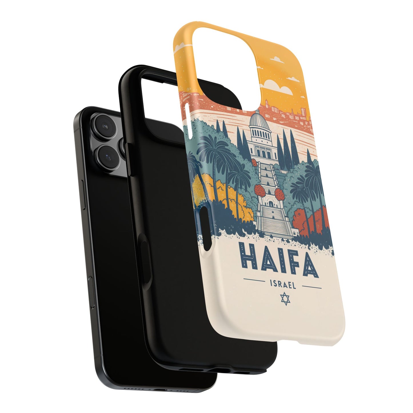 Haifa – Retro Hage og Skyline Mobildeksel
