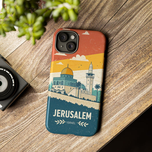 Jerusalem Retro Skyline – Israel Mobildeksel