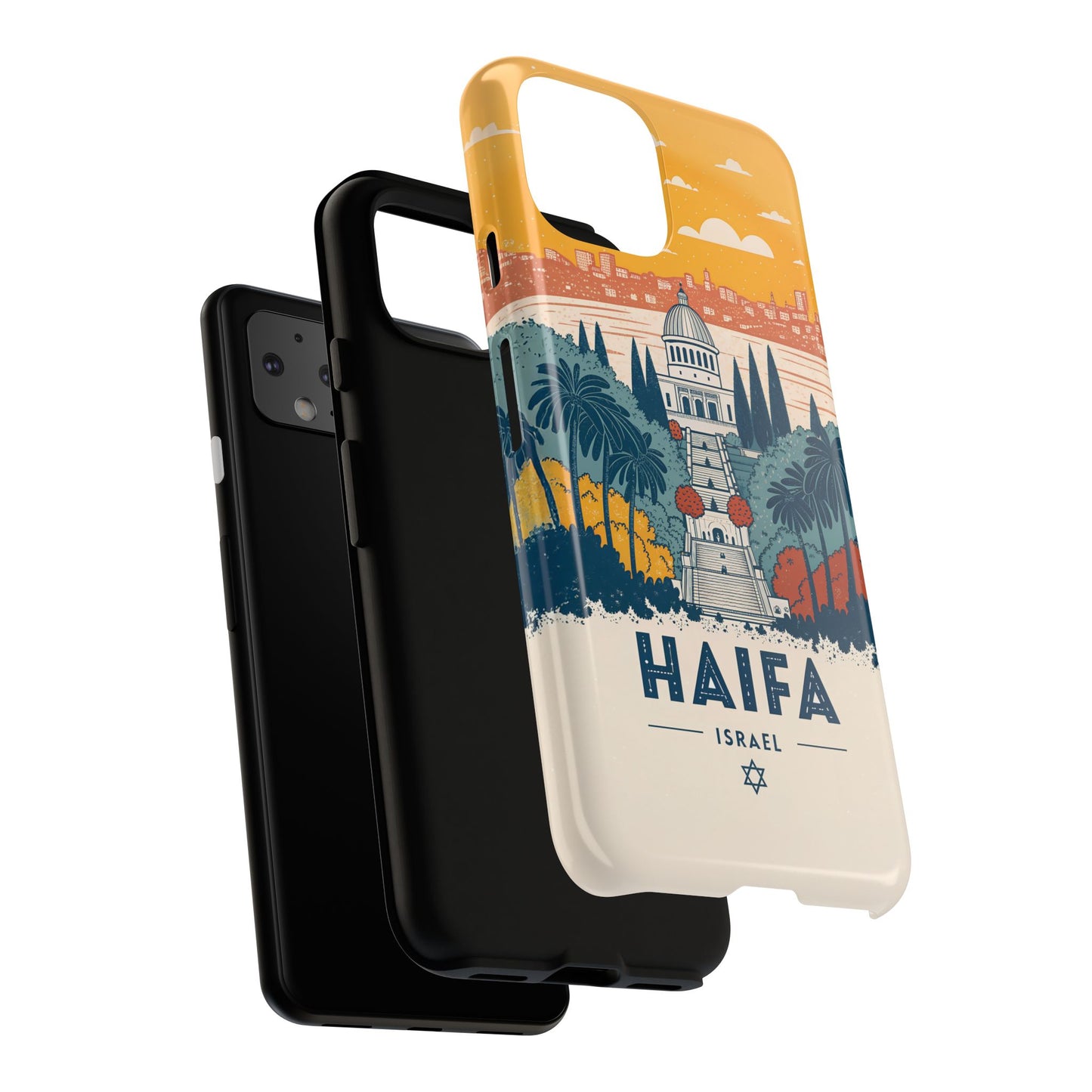 Haifa – Retro Hage og Skyline Mobildeksel