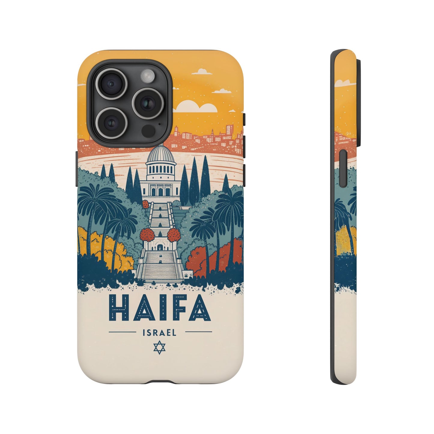 Haifa – Retro Hage og Skyline Mobildeksel