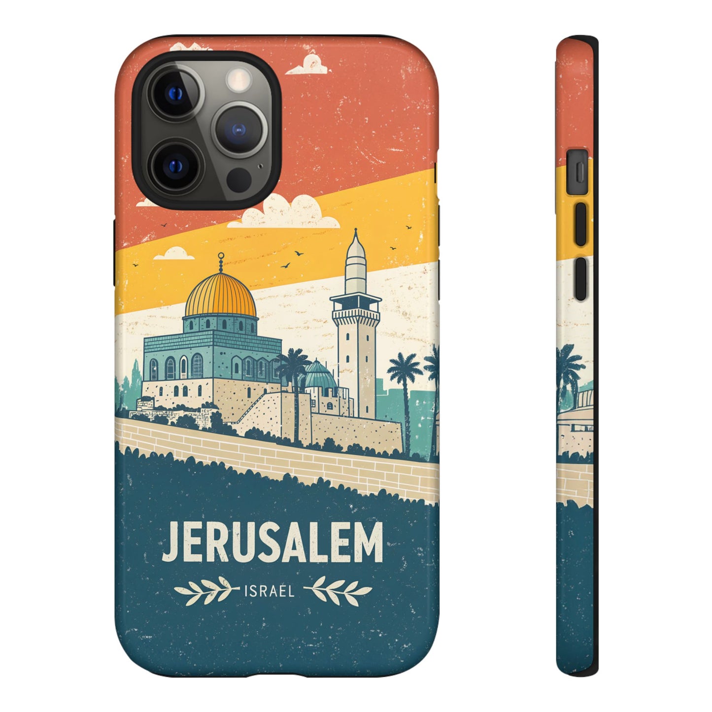Jerusalem Retro Skyline – Israel Mobildeksel