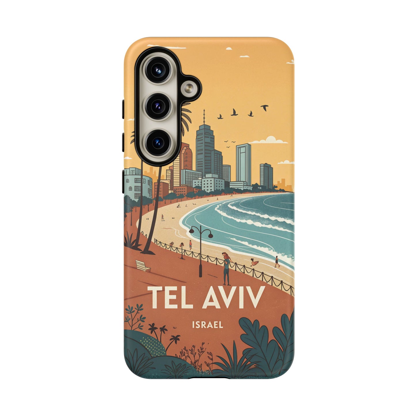 Tel Aviv Retro Strandlinje – Mobildeksel