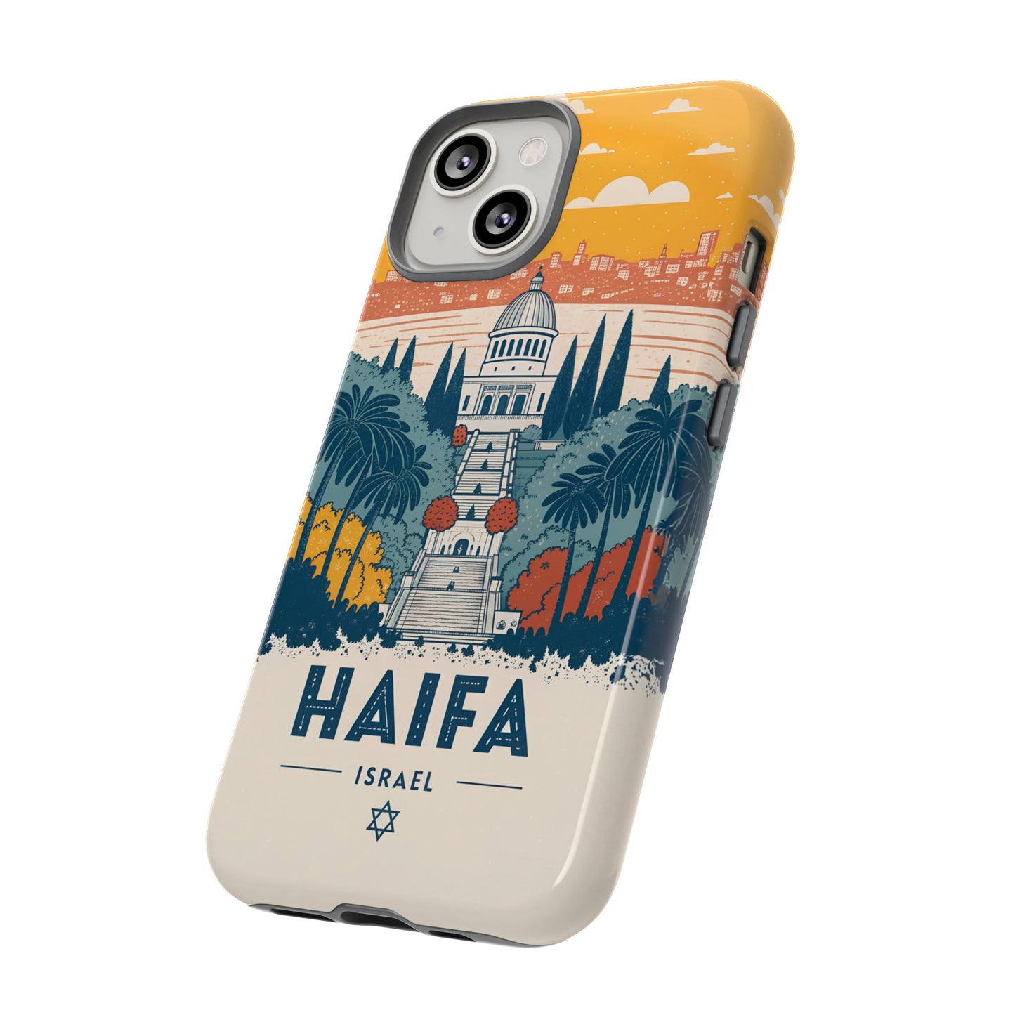 Haifa – Retro Hage og Skyline Mobildeksel
