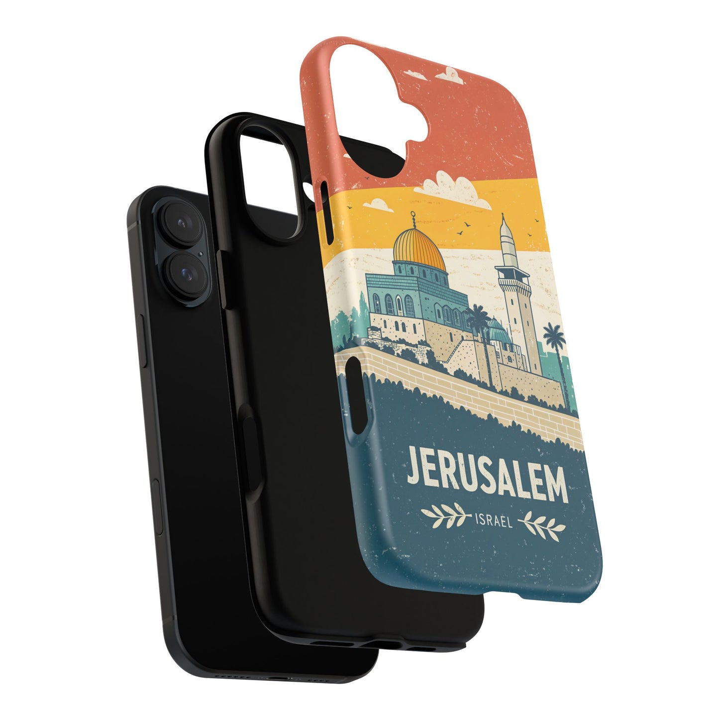 Jerusalem Retro Skyline – Israel Mobildeksel