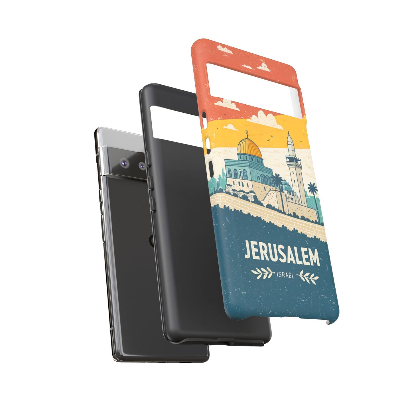 Jerusalem Retro Skyline – Israel Mobildeksel