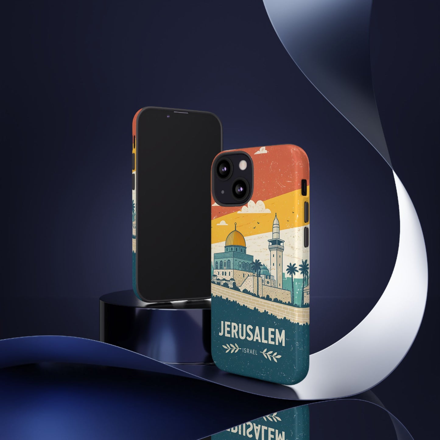 Jerusalem Retro Skyline – Israel Mobildeksel