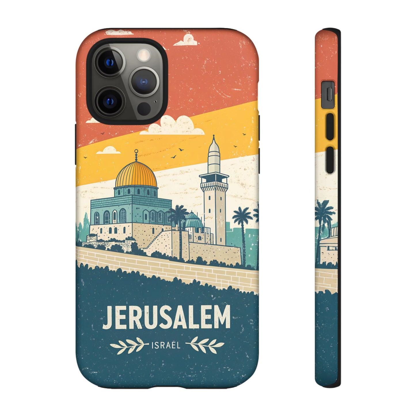 Jerusalem Retro Skyline – Israel Mobildeksel