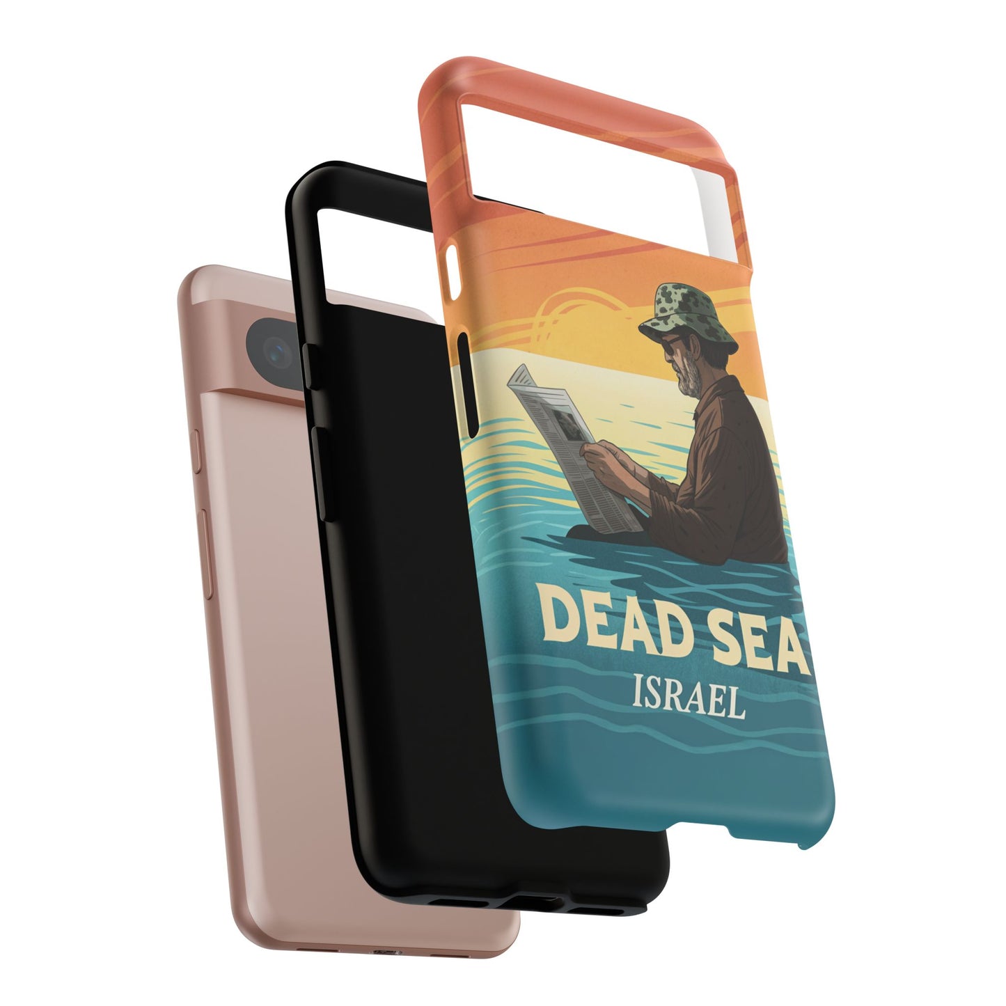Dødehavet – Solnedgang og Flytende Mann Mobildeksel