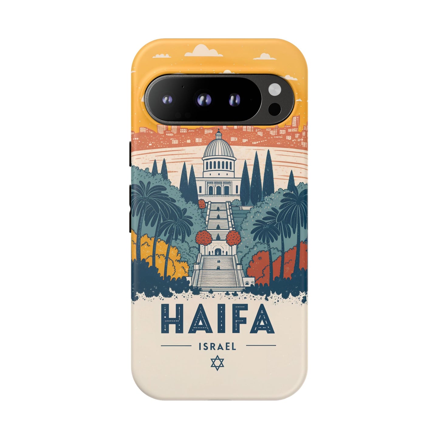 Haifa – Retro Hage og Skyline Mobildeksel