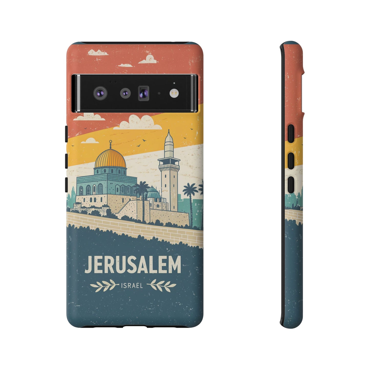 Jerusalem Retro Skyline – Israel Mobildeksel