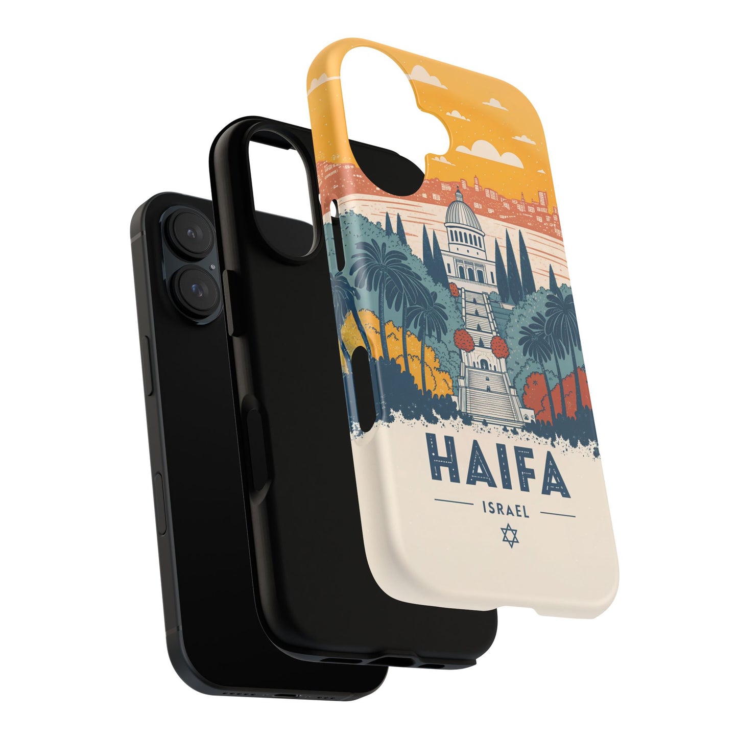 Haifa – Retro Hage og Skyline Mobildeksel